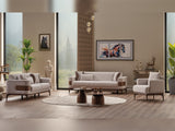 New Mood 3-pieces (Sofa & Loveseat & Chair) Livingroom Set in Cream from Furnia - Luna Furniture