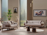 New Mood 3-pieces (Sofa & Loveseat & Chair) Livingroom Set in Cream from Furnia - Luna Furniture