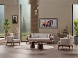New Mood 3-pieces (Sofa & Loveseat & Chair) Livingroom Set in Cream from Furnia - Luna Furniture