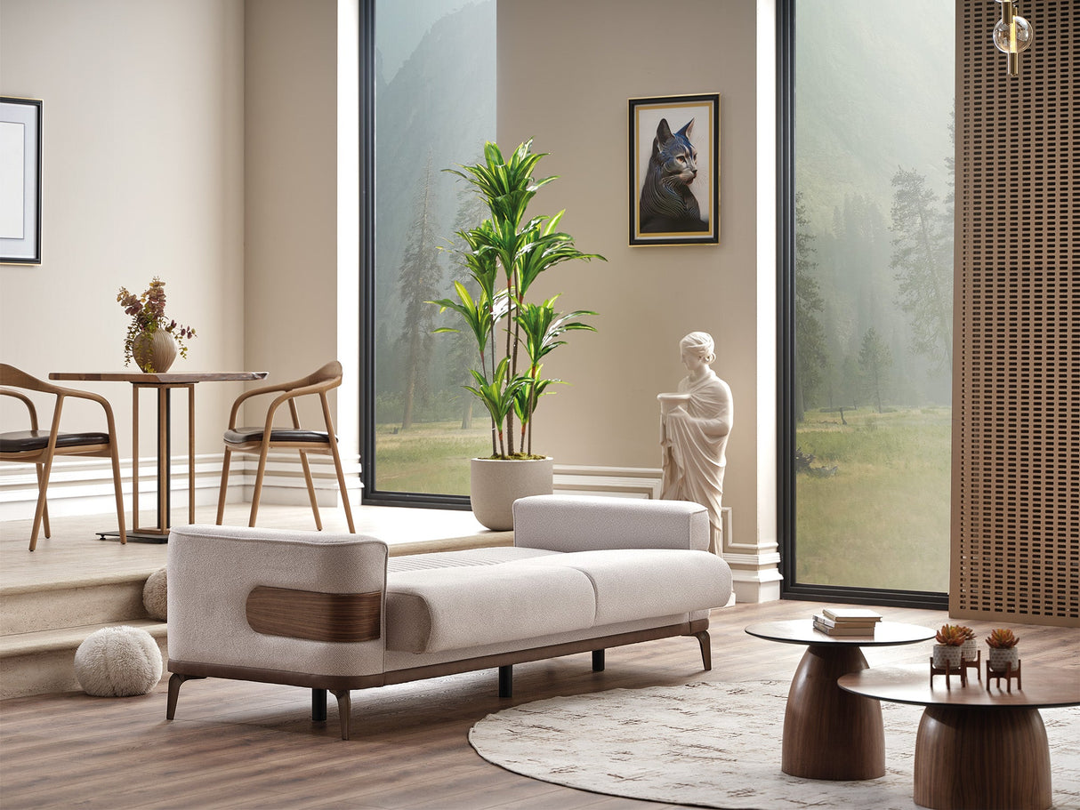New Mood 3-pieces (Sofa & Loveseat & Chair) Livingroom Set in Cream from Furnia - Luna Furniture