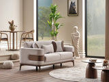 New Mood 3-pieces (Sofa & Loveseat & Chair) Livingroom Set in Cream from Furnia - Luna Furniture