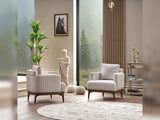 New Mood 3-pieces (Sofa & Loveseat & Chair) Livingroom Set in Cream from Furnia - Luna Furniture