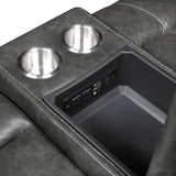 Newnan Gray Double Glider Reclining Loveseat with Center Console from Homelegance - Luna Furniture