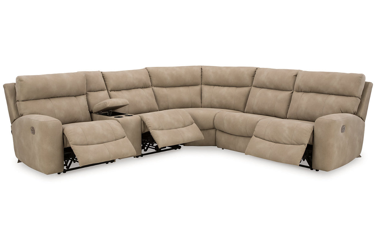 Next-Gen DuraPella Sand 6-Piece Power Reclining Sectional from Ashley - Luna Furniture