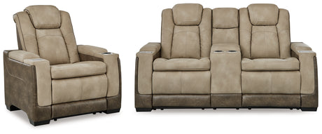 Next-Gen DuraPella Sand Power Reclining Loveseat and Power Recliner from Ashley - Luna Furniture