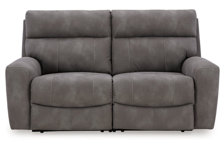 Next-Gen DuraPella Slate 2-Piece Power Reclining Sectional Loveseat from Ashley - Luna Furniture