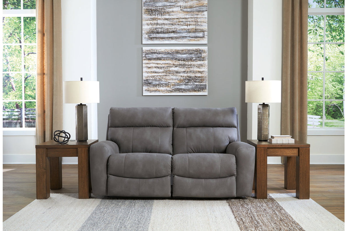 Next-Gen DuraPella Slate 2-Piece Power Reclining Sectional Loveseat from Ashley - Luna Furniture