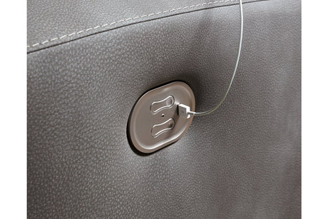 Next-Gen DuraPella Slate 2-Piece Power Reclining Sectional Loveseat from Ashley - Luna Furniture