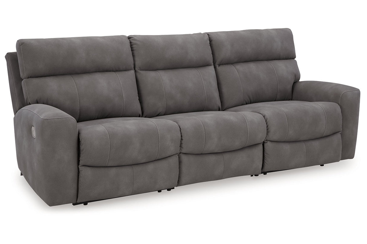 Next-Gen DuraPella Slate 3-Piece Power Reclining Sectional Sofa from Ashley - Luna Furniture