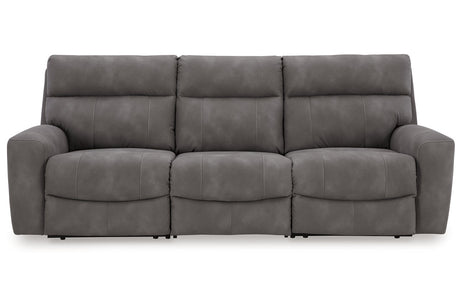 Next-Gen DuraPella Slate 3-Piece Power Reclining Sectional Sofa from Ashley - Luna Furniture