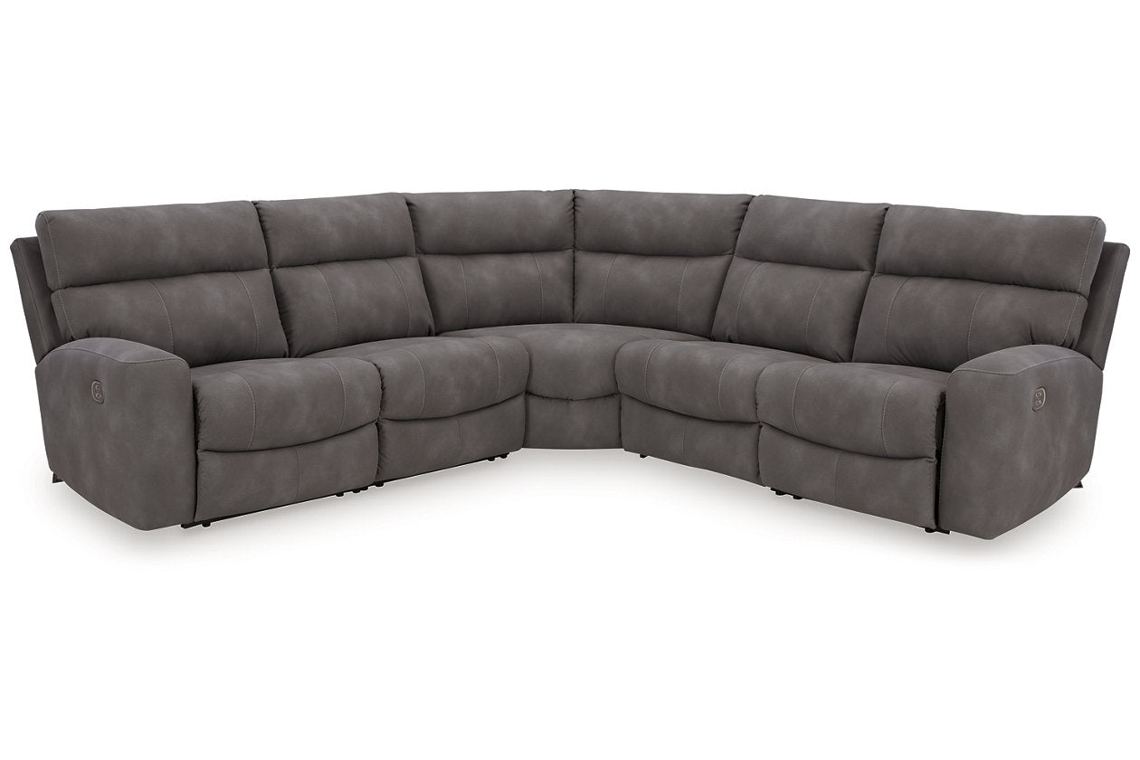 Next-Gen DuraPella Slate 5-Piece Power Reclining Sectional from Ashley - Luna Furniture