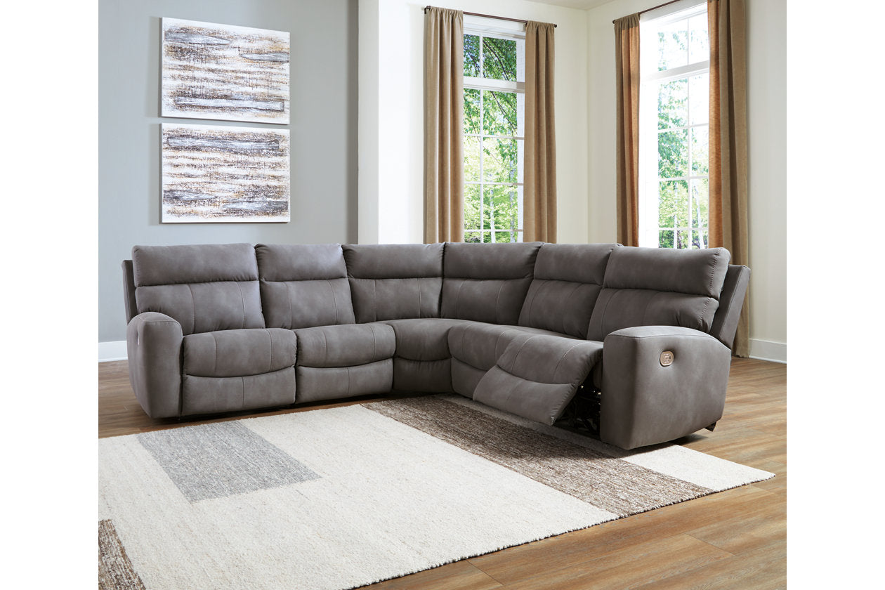 Next-Gen DuraPella Slate 5-Piece Power Reclining Sectional 61003S6