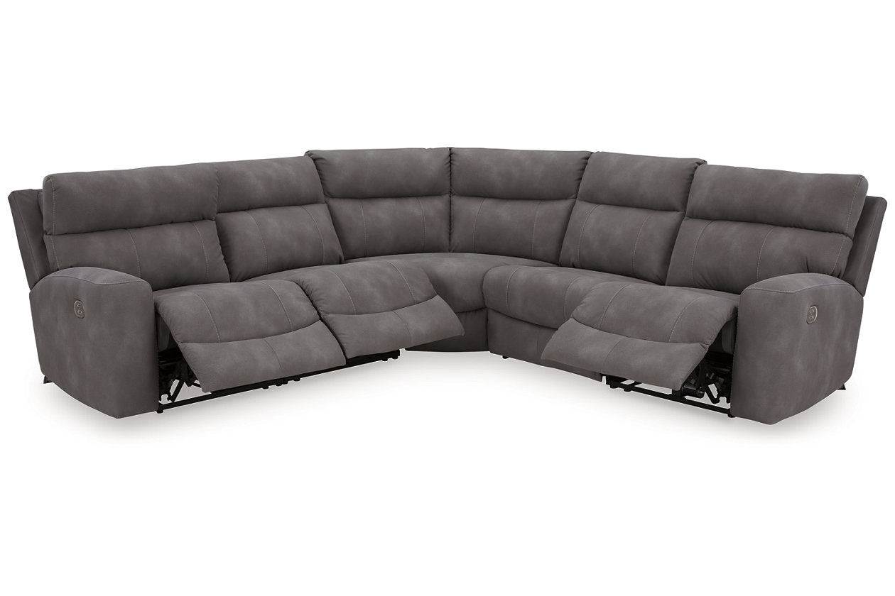 Ashley Next-Gen DuraPella Slate 5-Piece Power Reclining Sectional