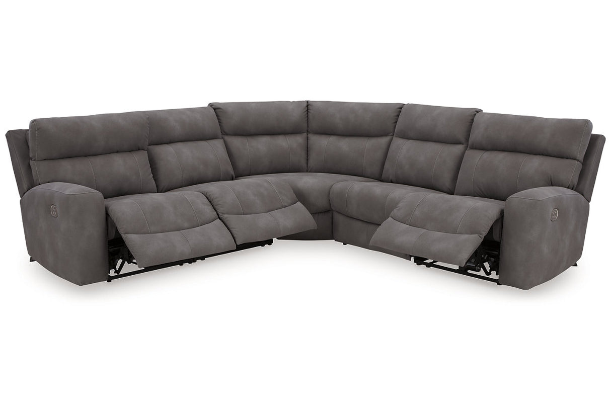 Next-Gen DuraPella Slate 5-Piece Power Reclining Sectional from Ashley - Luna Furniture