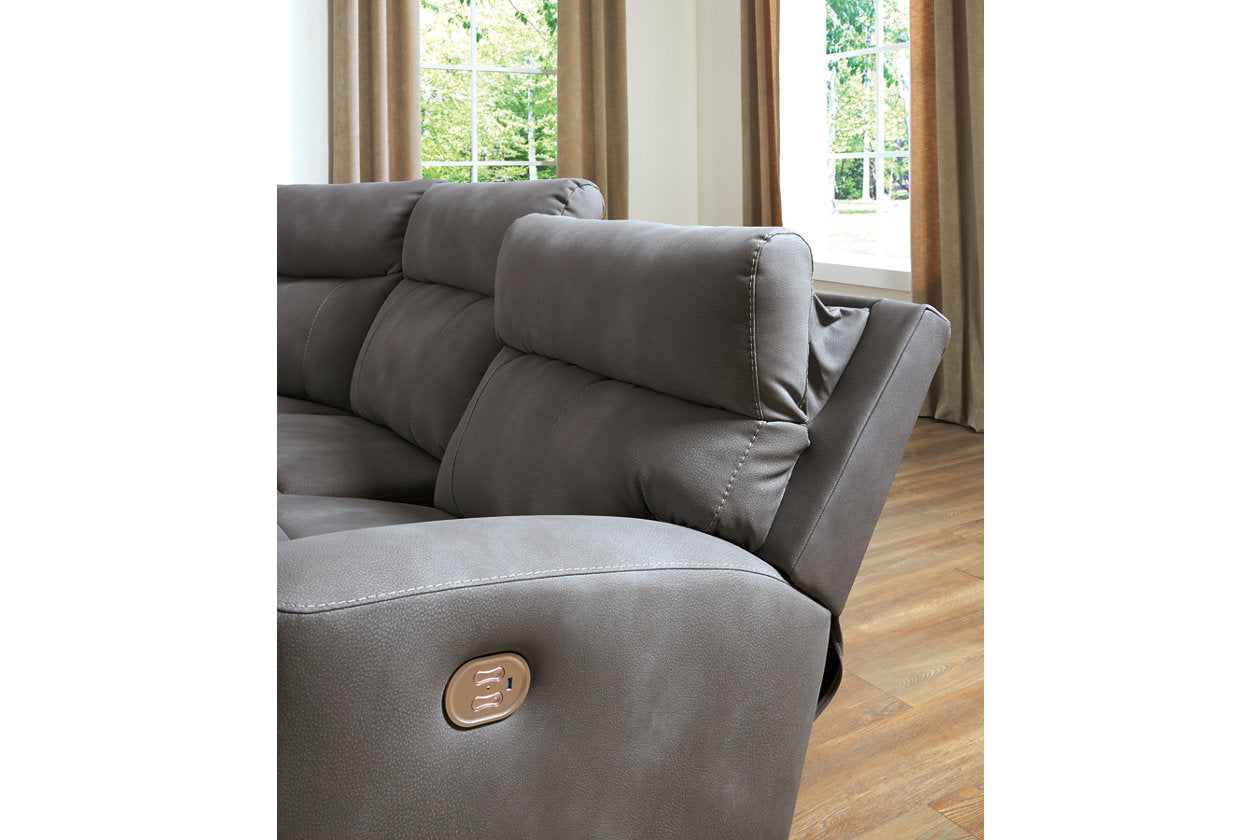 Ashley Next-Gen DuraPella Slate 5-Piece Power Reclining Sectional