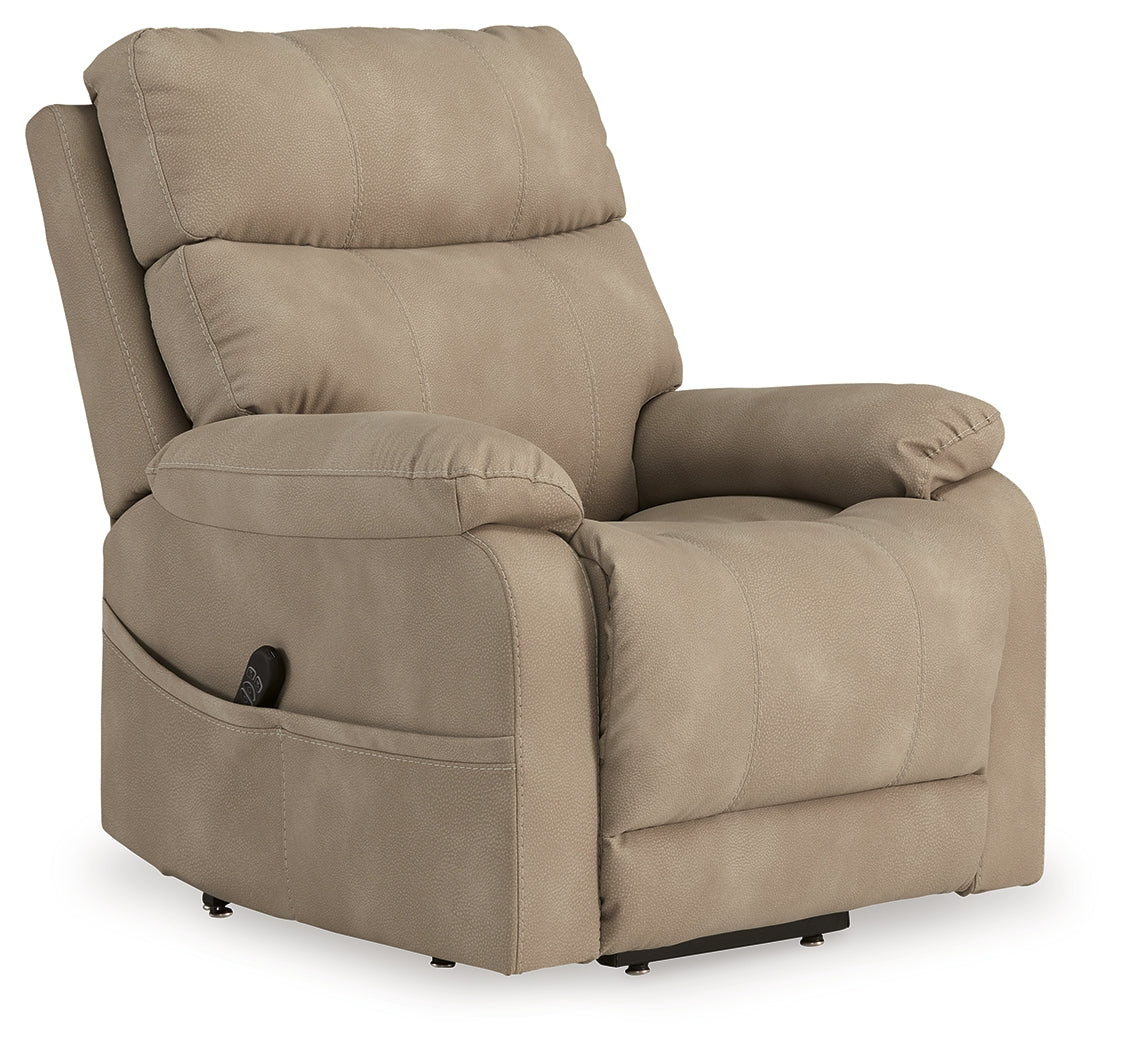 Next-Gen Durapella Sand Power Lift Recliner from Ashley Furniture - Luna Furniture
