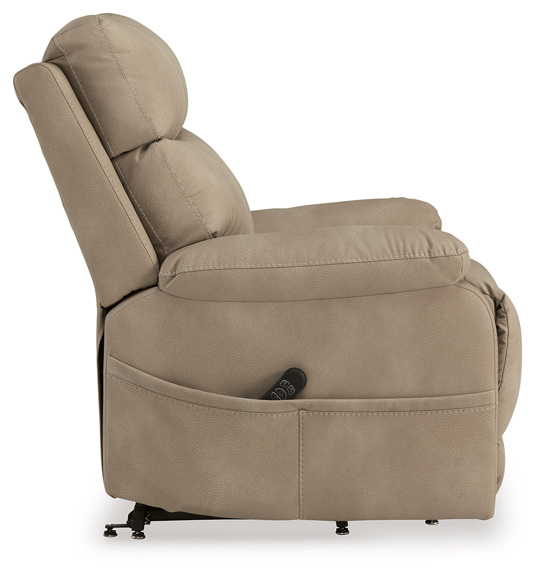 Next-Gen Durapella Sand Power Lift Recliner from Ashley Furniture - Luna Furniture