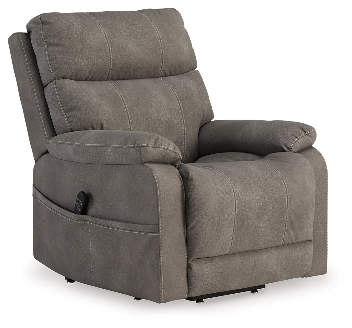 Next-Gen Durapella Slate Power Lift Recliner from Ashley Furniture - Luna Furniture