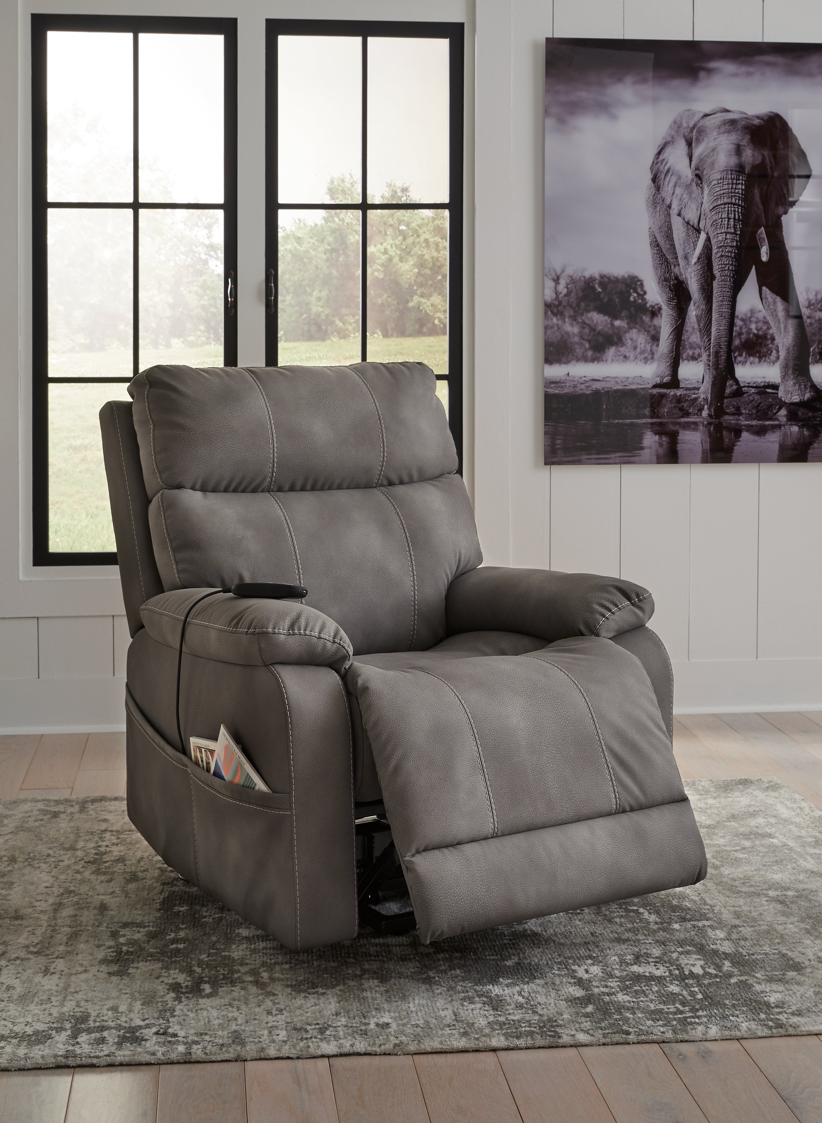 Next-Gen Durapella Slate Power Lift Recliner - Luna Furniture