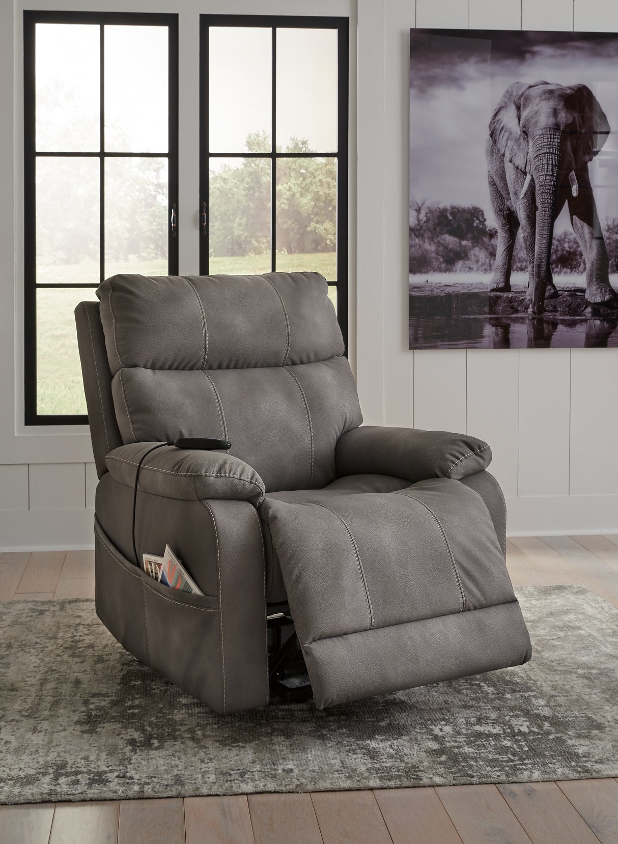 Next-Gen Durapella Slate Power Lift Recliner from Ashley Furniture - Luna Furniture