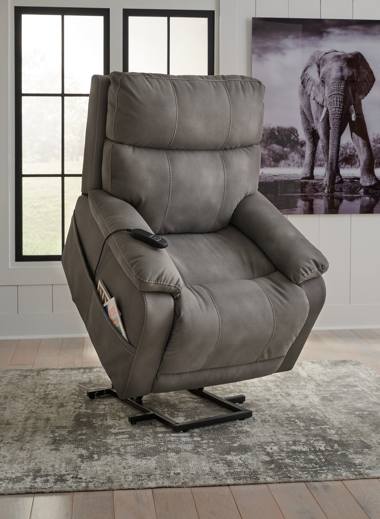 Next-Gen Durapella Slate Power Lift Recliner from Ashley Furniture - Luna Furniture