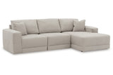 Next-Gen Gaucho Gray 3-Piece RAF Chaise Sectional from Ashley Furniture - Luna Furniture