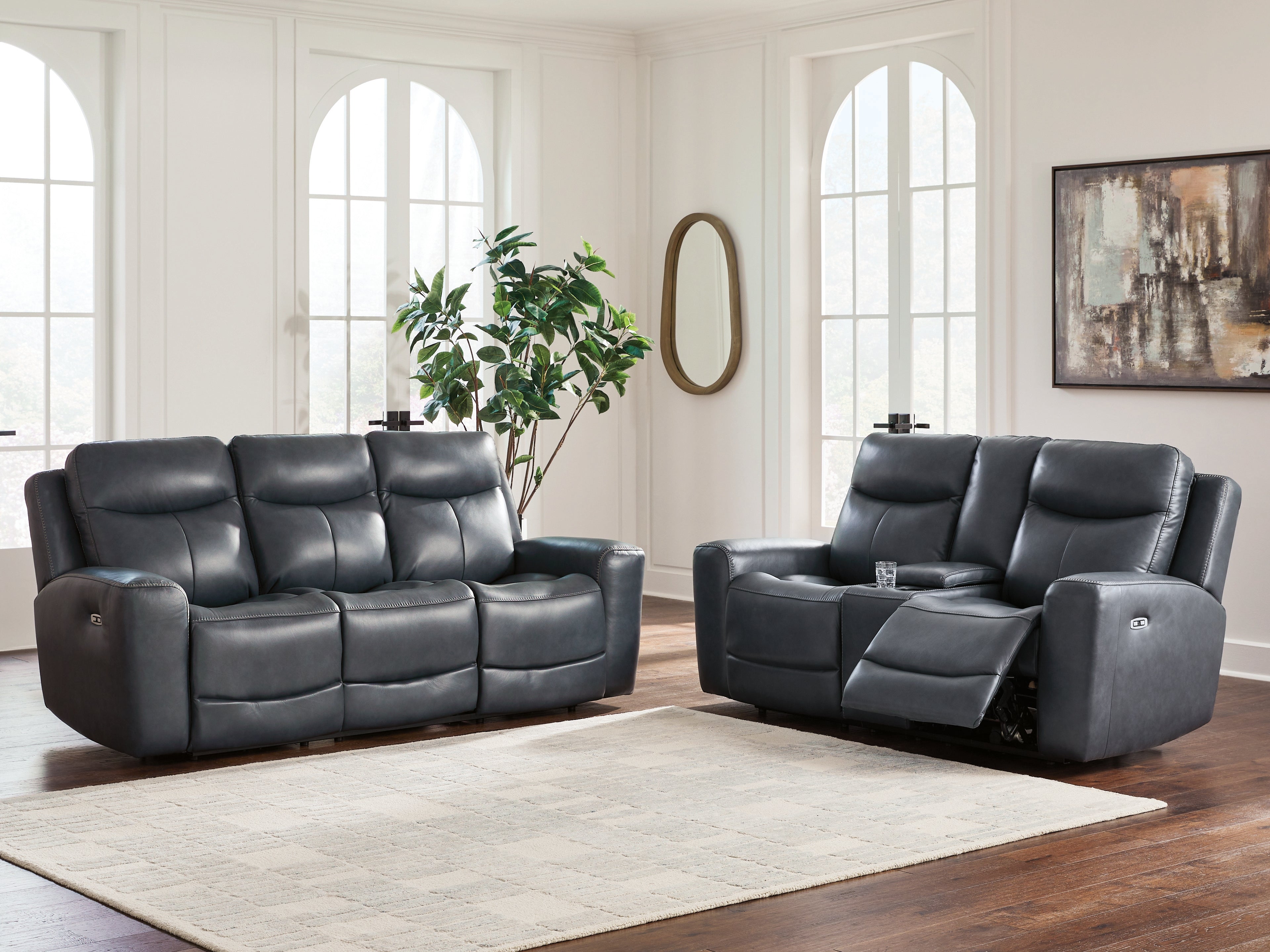 fuwaleフワレ様　anuansチャコール2 Next Move Sofa and Loveseat in Admiral – Luna Furniture