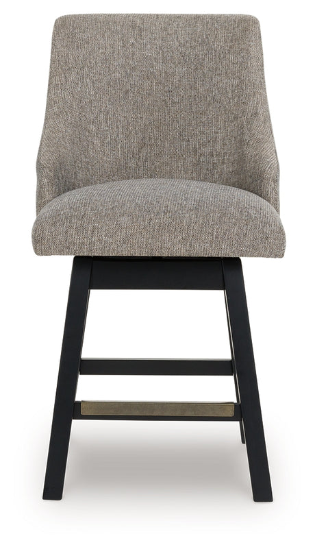 Neymorton Dark Grayish Brown Counter Height Barstool (Set of 2), Set of 2 from Ashley - Luna Furniture