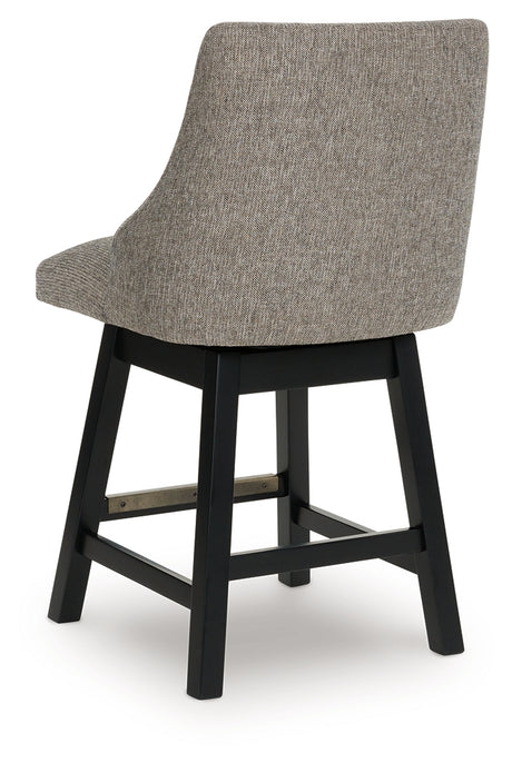 Neymorton Dark Grayish Brown Counter Height Barstool (Set of 2), Set of 2 from Ashley - Luna Furniture
