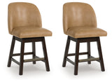 Neymorton Dark Grayish Brown Counter Height Barstool (Set of 2), Set of 2 from Ashley - Luna Furniture