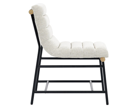 Nicco 20″ Side Chair, Eggshell Polyester Fabric from Steve Silver - Luna Furniture