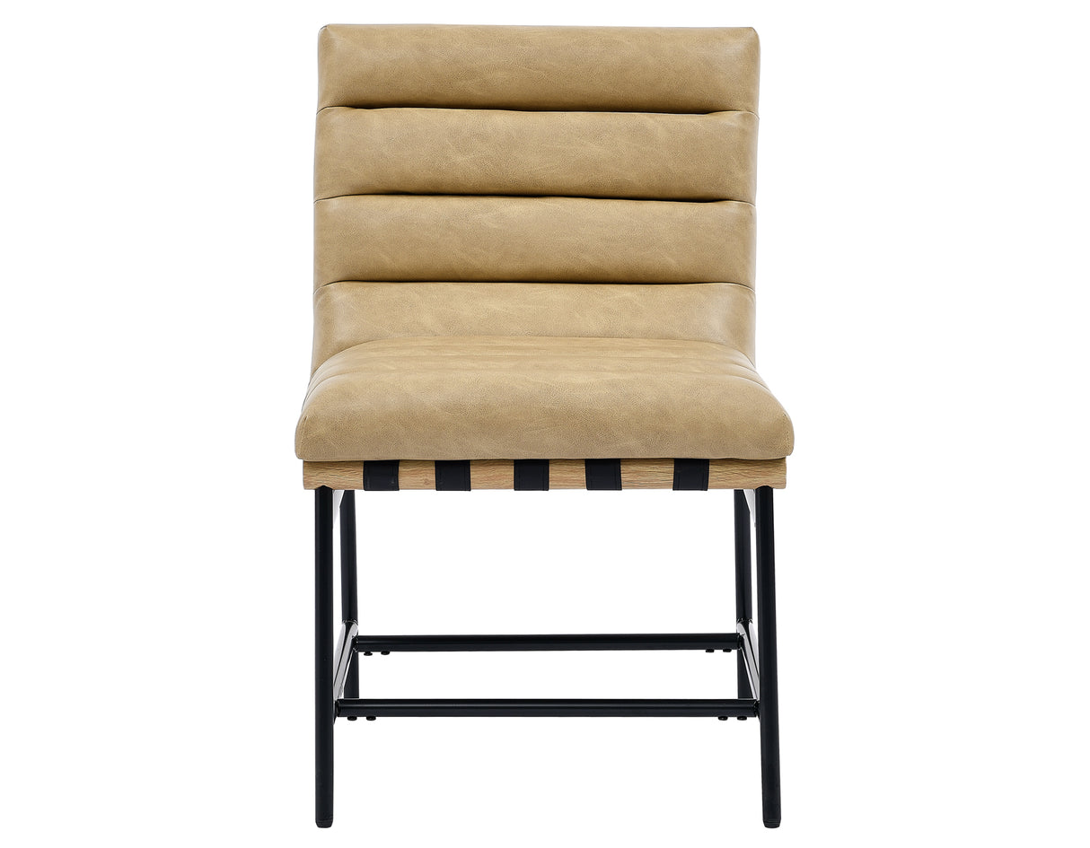 Nicco 20″ Side Chair, Sand Vegan Leather Fabric from Steve Silver - Luna Furniture