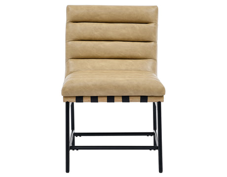 Nicco 20″ Side Chair, Sand Vegan Leather Fabric from Steve Silver - Luna Furniture