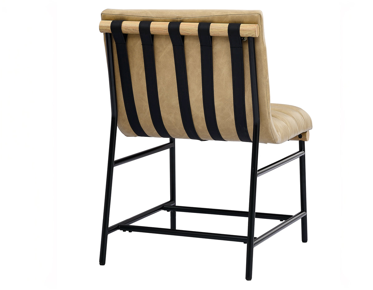 Nicco 20″ Side Chair, Sand Vegan Leather Fabric from Steve Silver - Luna Furniture
