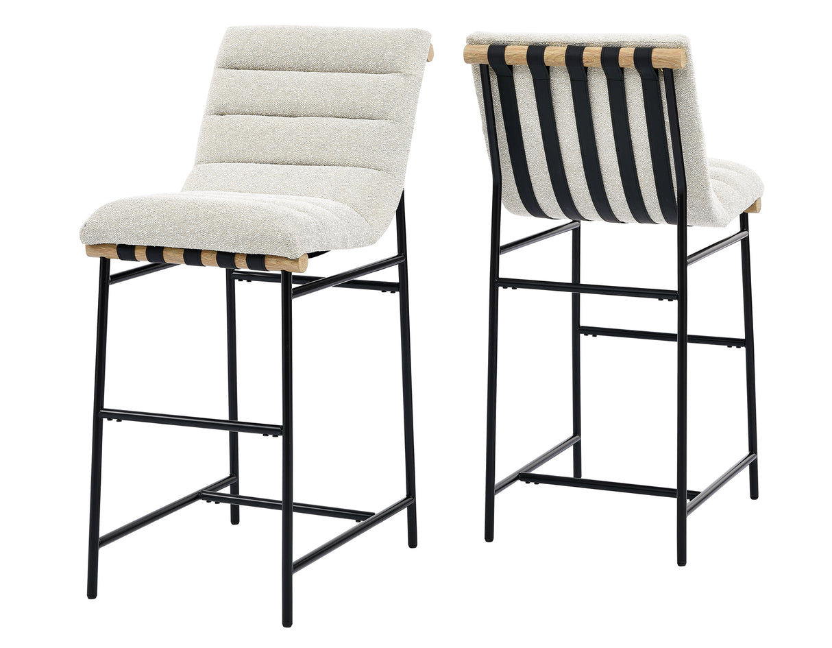 Nicco Black/Eggshell 30-inch Bar Chair from Steve Silver - Luna Furniture