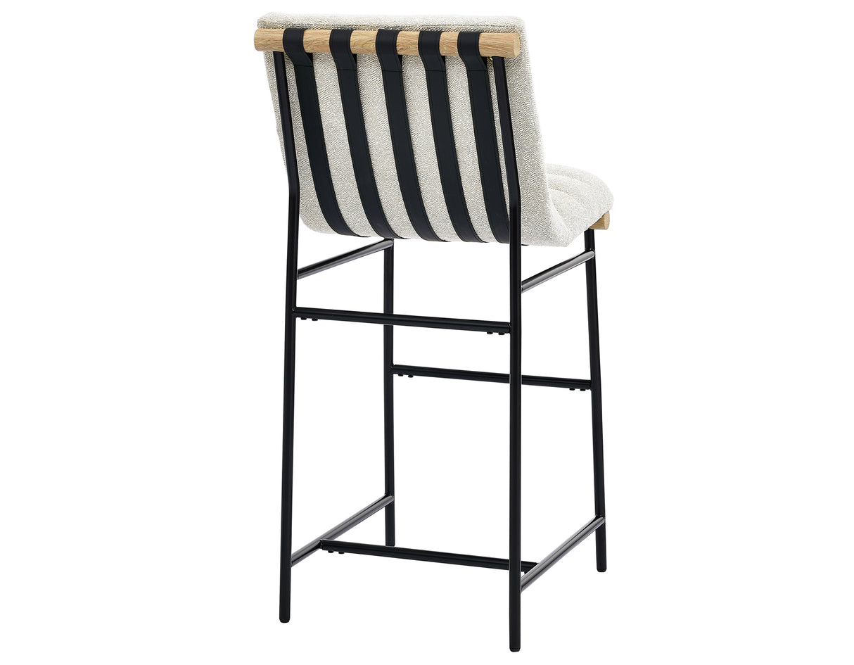 Nicco Black/Eggshell 30-inch Bar Chair from Steve Silver - Luna Furniture