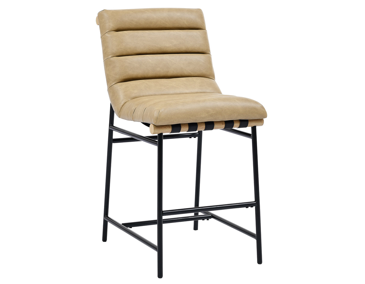 Nicco Black/Sand Vegan Leather 30-inch Bar Chair from Steve Silver - Luna Furniture