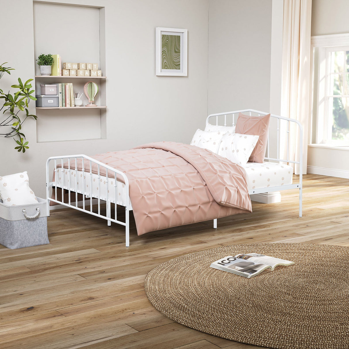 Nicoli White Full Metal Bed from Furniture of America - Luna Furniture