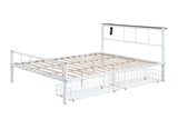 Nicoli White Queen Metal Bed With Underbed Storage from Furniture of America - Luna Furniture