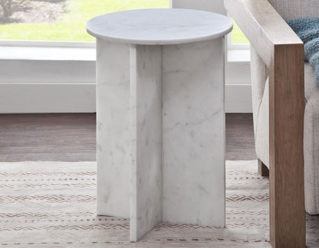 Niki Banswara White Solid Marble Accent Table from Steve Silver - Luna Furniture