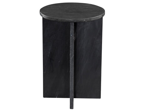 Niki Solid Black Marquina Marble Accent Table from Steve Silver - Luna Furniture