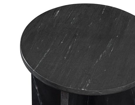 Niki Solid Black Marquina Marble Accent Table from Steve Silver - Luna Furniture