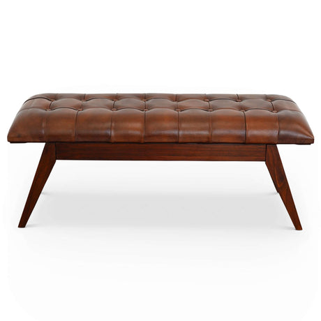 Maja Tan Leather Bench from Ashcroft Furniture - Luna Furniture