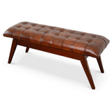 Maja Tan Leather Bench from Midinmod - Luna Furniture