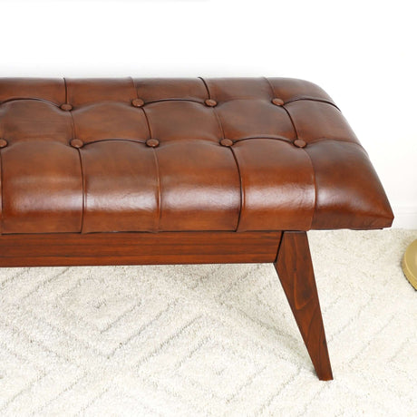 Maja Tan Leather Bench from Ashcroft Furniture - Luna Furniture