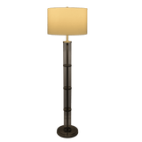 Nimbus Brushed Nickel Floor Lamp with 3-Way Rotary Switch Clear Glass Body Metal Base from Midinmod - Luna Furniture