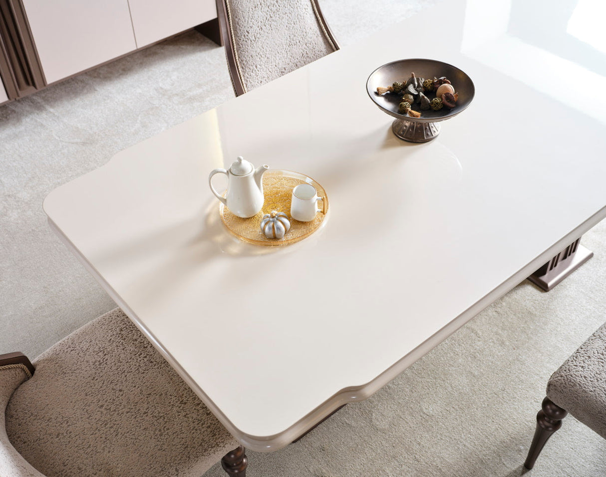 Nirvana Diningroom (Consol With Mirror & Dining Table & 6 Dining Chair) from Furnia - Luna Furniture