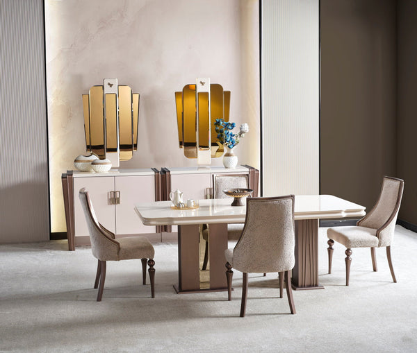 Nirvana Diningroom (Consol With Mirror & Dining Table & 6 Dining Chair)