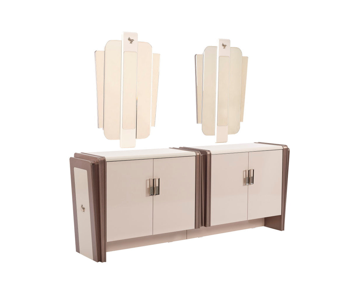 Nirvana Diningroom (Consol With Mirror & Dining Table & 6 Dining Chair) from Furnia - Luna Furniture