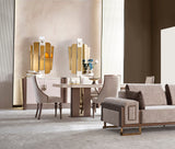Nirvana Diningroom (Consol With Mirror & Dining Table & 6 Dining Chair) from Furnia - Luna Furniture